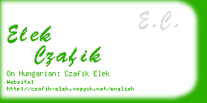 elek czafik business card